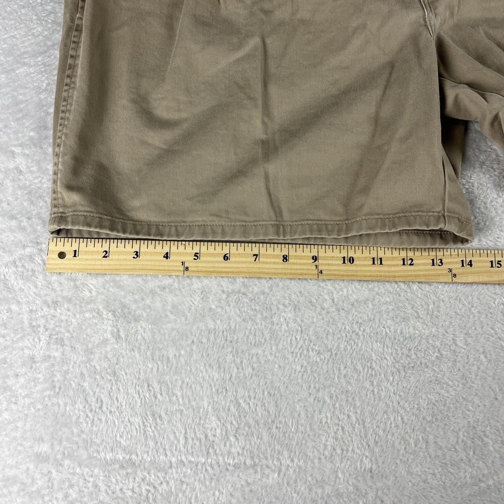 Polo Ralph Lauren Chino Shorts Mens 42 Tan Pleated Cotton Twill - Picture 5 of 11